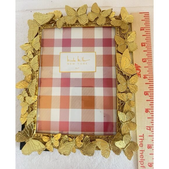 Nicole Miller Butterfly Photo Frame 5 x 7 Vertical Horizontal Gold Resin Gift - Picture 11 of 11